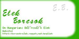 elek borcsok business card